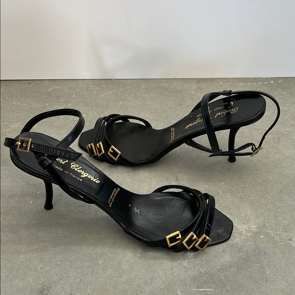 Robert Clergerie Elegant Black Strappy Heels
